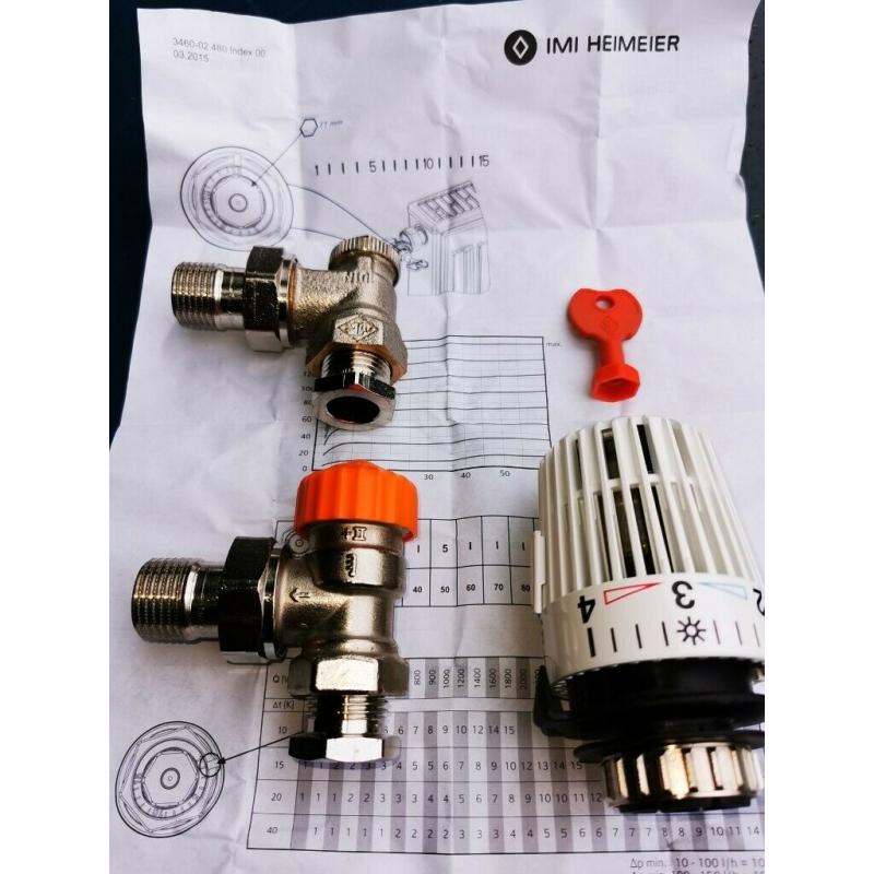 Thermostatic radiator valve and lock shield valve kits