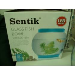 Sentik 5 Litre Glass Fish Bowl LED Light