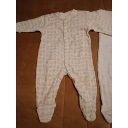 2 x Neutral Babygrow Sleepsuits 6-9 Months