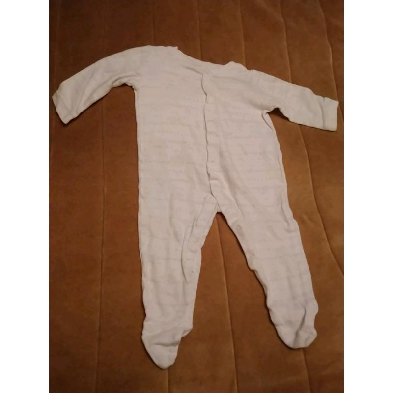 2 x Neutral Babygrow Sleepsuits 6-9 Months