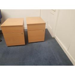 Wooden finish office drawer pedestals ?25 each NO OFFER