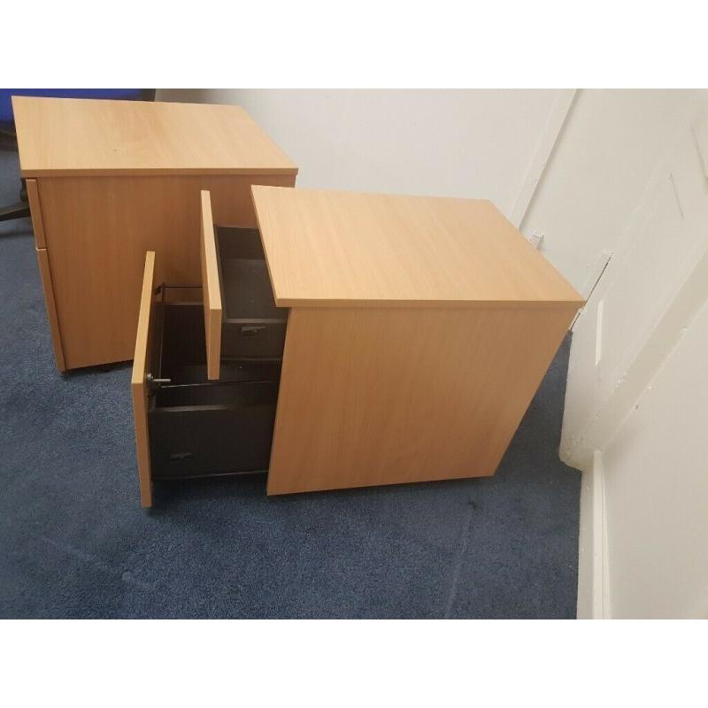 Wooden finish office drawer pedestals ?25 each NO OFFER