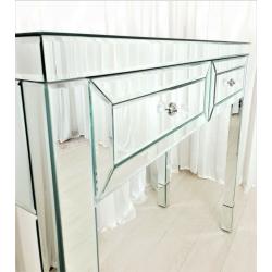 Dressing Table Glass Mirrored Vanity Table AMESBURY PREMIUM PLUS Console Desk