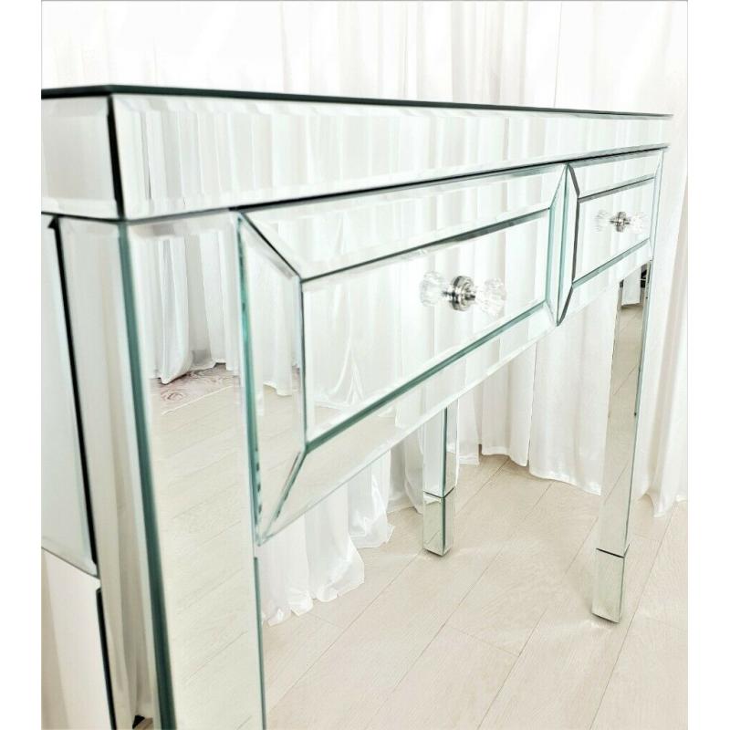 Dressing Table Glass Mirrored Vanity Table AMESBURY PREMIUM PLUS Console Desk