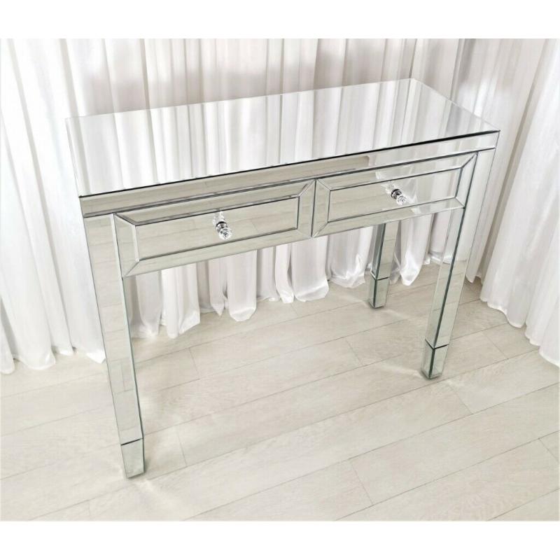 Dressing Table Glass Mirrored Vanity Table AMESBURY PREMIUM PLUS Console Desk