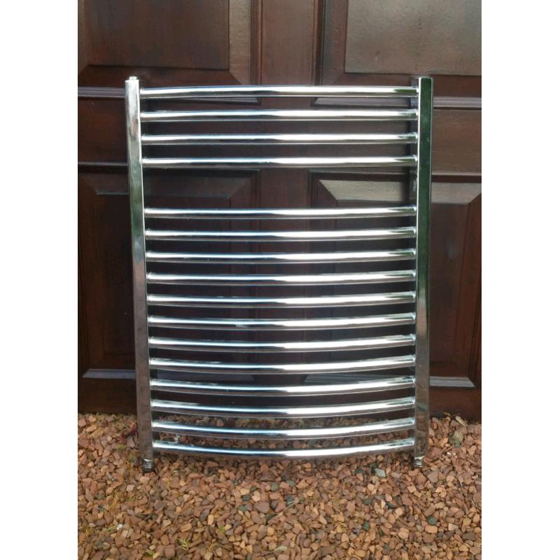 Curved chrome towel radiator 77cm x 60cm