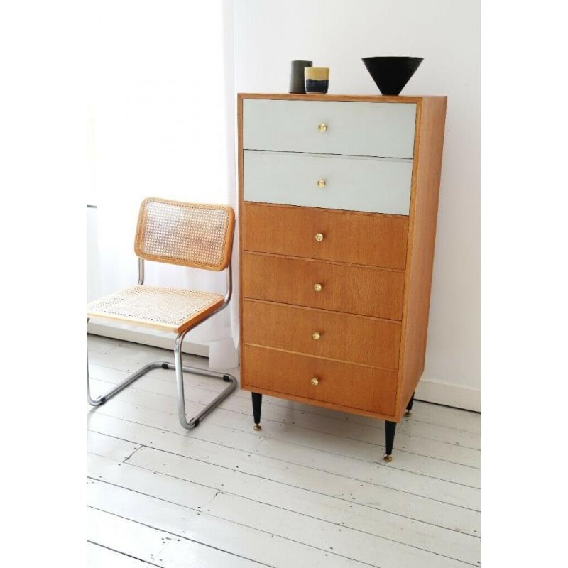 Mid Century Meredew oak chest of drawers