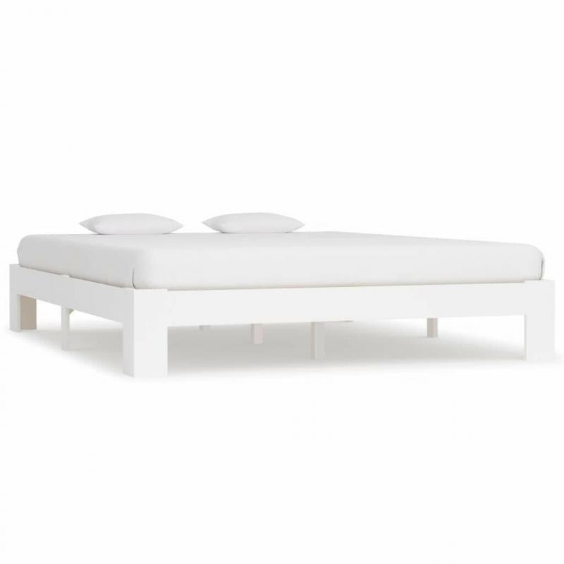 Bed Frame White Solid Pine Wood 180x200 cm 6FT Super King-283297