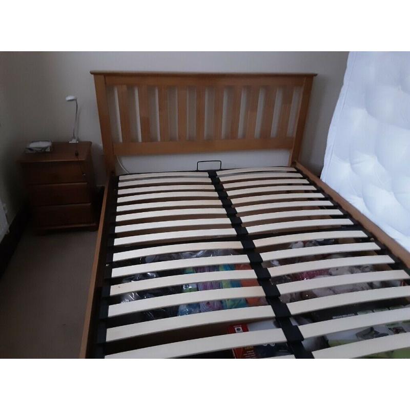 King size wooden ottoman bed frame