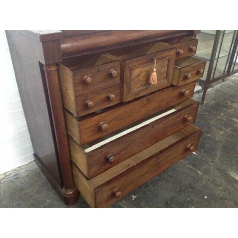 STUNNING ANTIQUE MAHOGANY CHEST OF DRAWERS