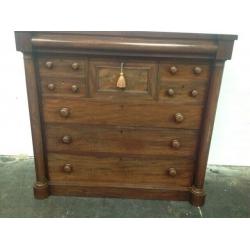 STUNNING ANTIQUE MAHOGANY CHEST OF DRAWERS