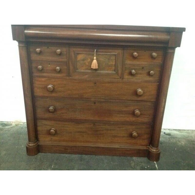 STUNNING ANTIQUE MAHOGANY CHEST OF DRAWERS