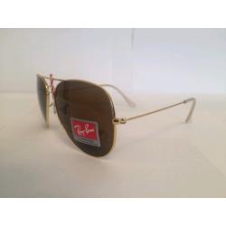 RayBan Aviator Sunglasses RB3025 (gold frame/brown lens)