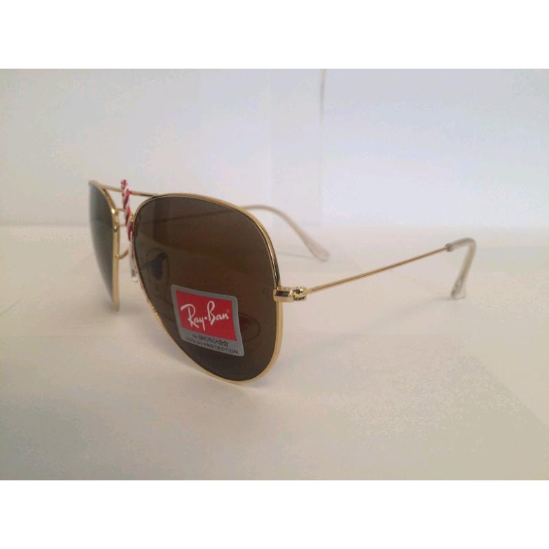 RayBan Aviator Sunglasses RB3025 (gold frame/brown lens)