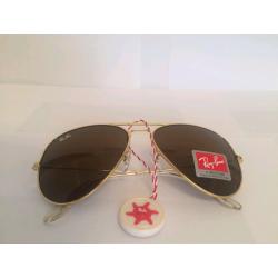 RayBan Aviator Sunglasses RB3025 (gold frame/brown lens)