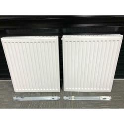 2 modern White radiators 500 x 600