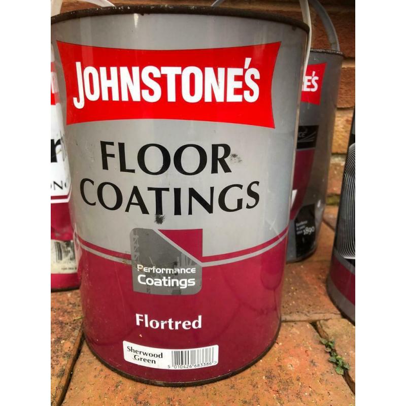 5 Tins Johnstones Green Flortred Floor Paint New