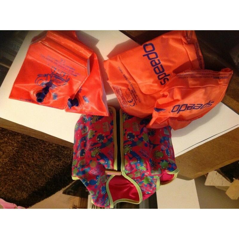 Speedo swim vest and two sets of armbands