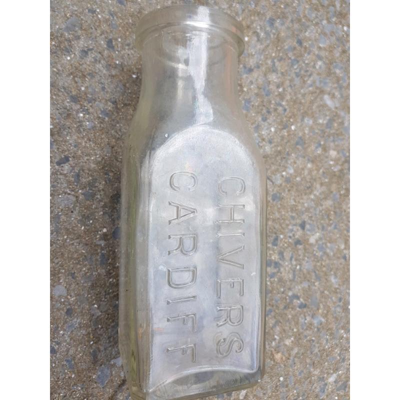 Antique Glass bottles Tosco Tenby, Chivers Cardiff