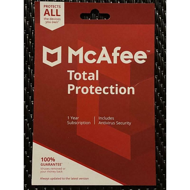 McAfee Total Protection (1 Year subscription, includes antivirus security)