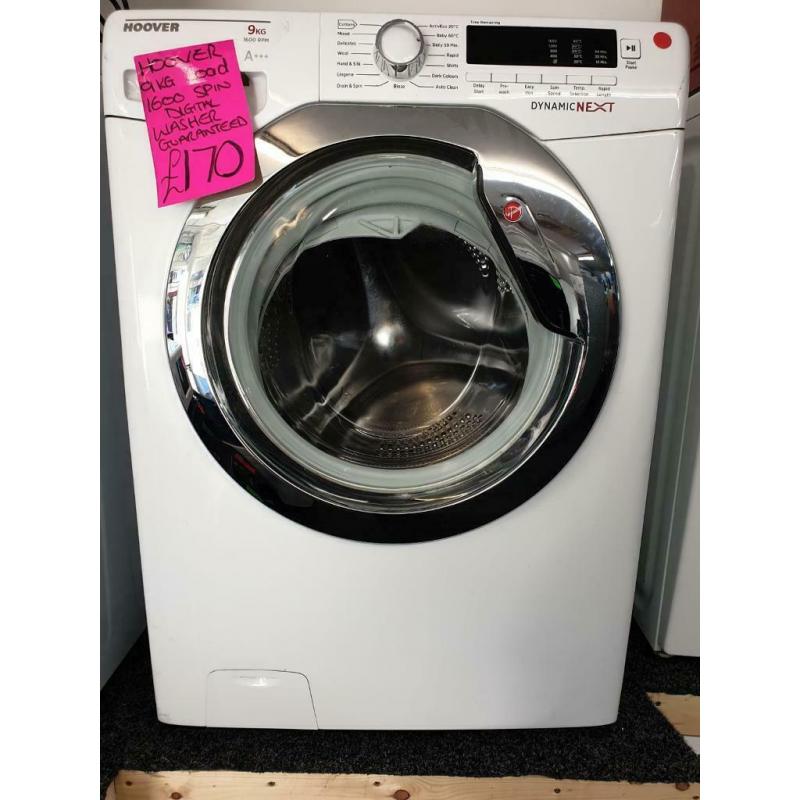 Hoover 9kg load 1600 spin digital washing machine