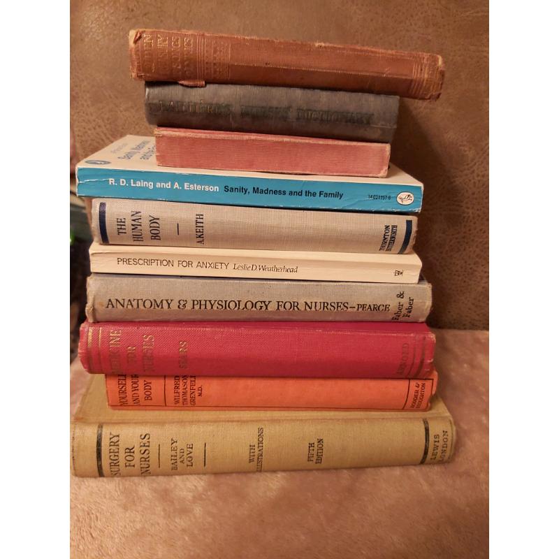 Antique & vintage medical nurse books