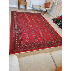 Bokhara Rug. Rich deep red. 204cm by 306cm. 'Elephant's foot' design.