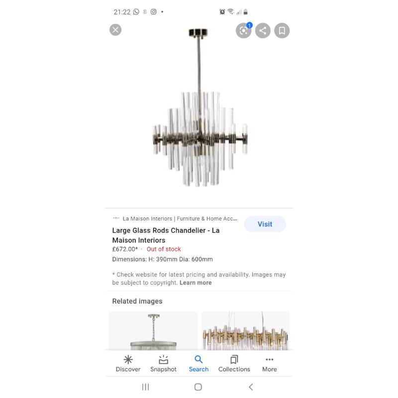 Glass rods chandelier