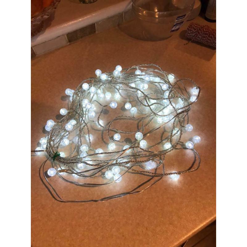 White Christmas tree lights