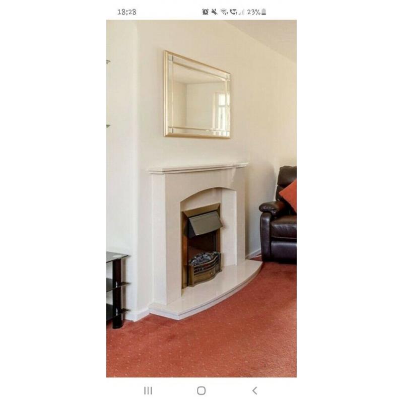 Electric fire and solid marble fire place for sale