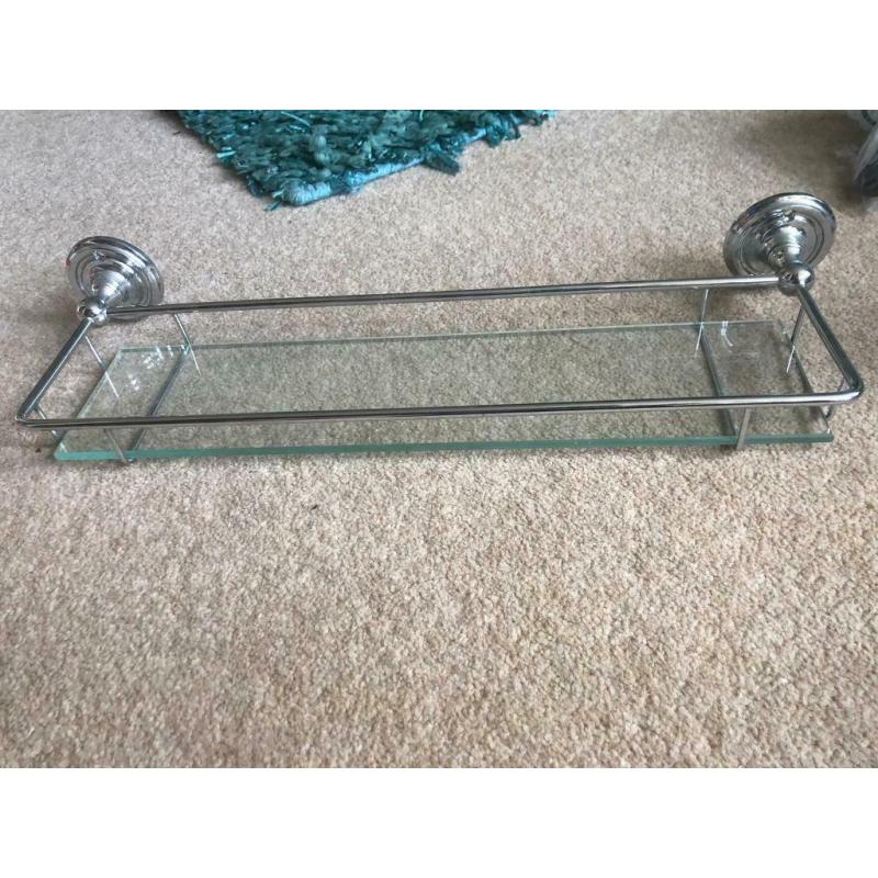 Glass bathroom shelf