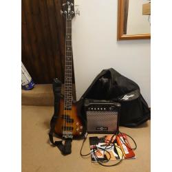 Bass guitar & amplifier