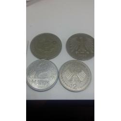 German coins 1877 1890- 50 pfennig, 1 silver. 7 coins