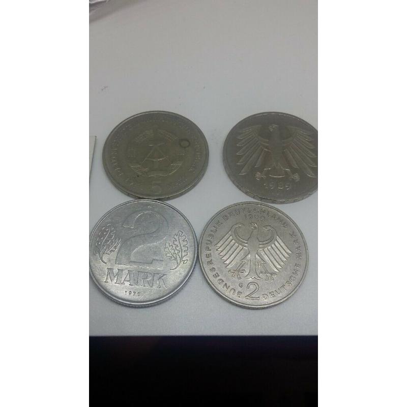 German coins 1877 1890- 50 pfennig, 1 silver. 7 coins