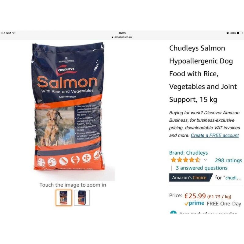 Chudleys Salmon dog food 15kg