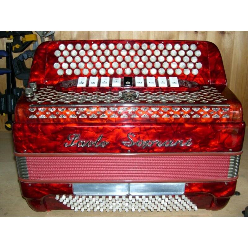 Paolo Soprani, 4 Voice Musette, C System, Chromatic Accordion. Online Lessons Available.