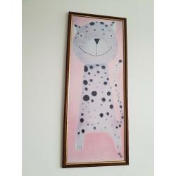 Leopard Print Framed Cat Picture