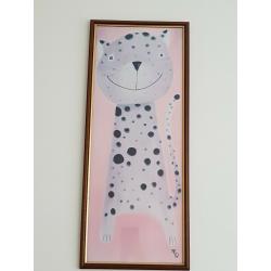 Leopard Print Framed Cat Picture