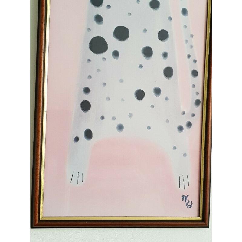 Leopard Print Framed Cat Picture