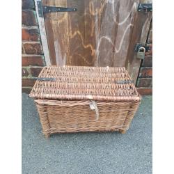 Vintage wicker fishing basket