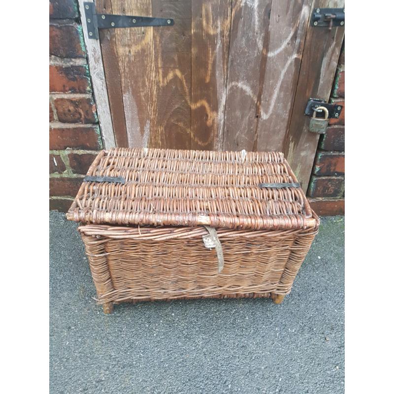 Vintage wicker fishing basket