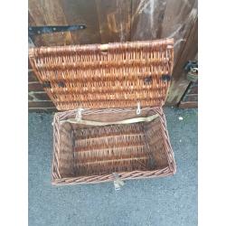 Vintage wicker fishing basket