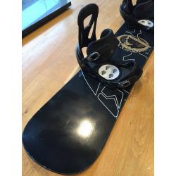 Nidecker Target 163cm Snowboard Complete With Burton Mission Bindings and board bag