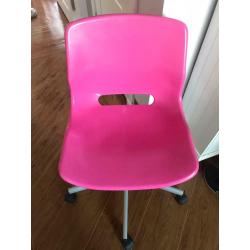 Pink swivel ikea chair as new