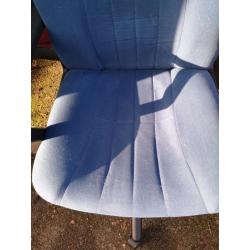 Blue soft fabric office chair