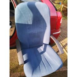 Blue soft fabric office chair