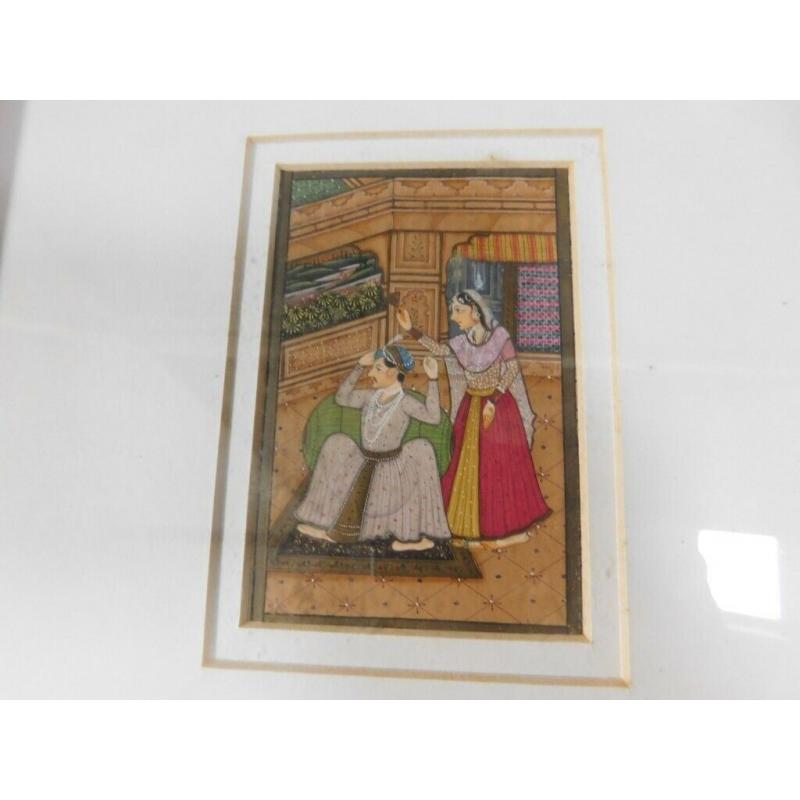 Miniature paintings India/Rajasthan in Oak frames