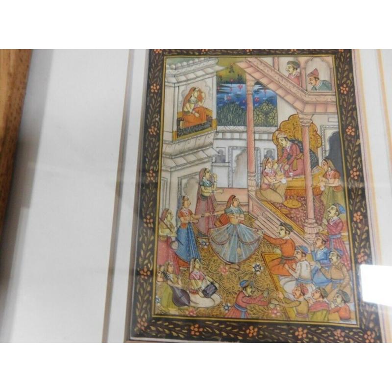 Miniature paintings India/Rajasthan in Oak frames