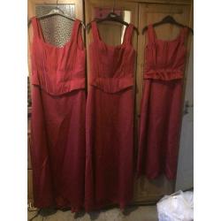 3 bridesmaid dresses great condition sizes 8,12,16