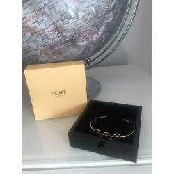 Clues hexagon gold plated cuff bracelet